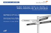 WJEC Eduqas GCE A LEVEL in RELIGIOUS STUDIES · Religion, Theme 4, Religious language, sub-section B to make the focus of the section clearer: Religious language as cognitive (traditional