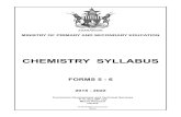 CHEMISTRY SYLLABUS - Zimsec · CHEMISTRY SYLLABUS FORMS 5 - 6 2015 - 2022 Curriculum Development and Technical Services ... The Ministry of Primary and Secondary Education wishes