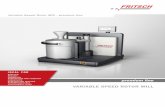 VARIABLE SPEED ROTOR MILL · the grinding, the AutoLOCK grinding chamber of the Variable Speed Rotor Mill PULVERISETTE 14 premium line automatically closes itself tightly and safely.