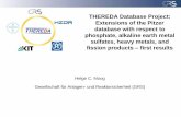 THEREDA Database Project: Extensions of the Pitzer database …€¦ · Calculation of ∆f Optimization of ∆ f =298.15 K for well-known solubilities (ca. + 3kJ/mol) Solubility
