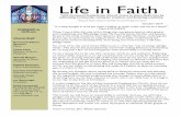 Life in Faith · 09/10/2019  · Prelude and offertory music was played by pianist Matas Kazenauskas. Caleb Flick, director of music ministries, provided piano for hymns. Special
