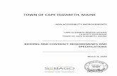 TOWN OF CAPE ELIZABETH, MAINEADA Accessibility Improvements – Cape Elizabeth, Maine Page - 2. TOWN OF CAPE ELIZABETH . ADA ACCESSIBLITY IMPROVEMENTS. TABLE OF CONTENTS . Section
