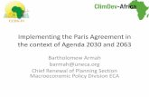 Implementing the Paris Agreement in the context of Agenda ... · Aspirations of 2063 Agenda 2063 1 A Prosperous Africa based on inclusive Growth and Sustainable Development: 2 An