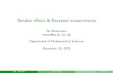 Bo Markussen bomar@math.kuweb.math.ku.dk/~pdq668/SmB/material/day5_handout.pdf · 2019-12-13 · Random e ects & Repeated measurements Bo Markussen bomar@math.ku.dk Department of