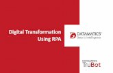 Digital Transformation Using RPA - Datamatics transformation using RP… · Sr. Vice President- Process Automation & RPA Ulhas heads the Process Automation & RPA business at Datamatics.