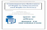 Submitted by- Shubhangi Soni 3rd Semester B.A.LL.B.(Hons.) relevance of RTI... · Contemporary relevance of Right to Information and Right to Privacy. 1 Submitted by- Shubhangi Soni