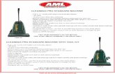 amlequipment.ca · AML E SUPPLY CLEANMAX PRO STANDARD MACHINE Has a 14" nozzle and height automatically adjusts - 120 CFM - 10 amp motor thermally protected Built to stand up to the
