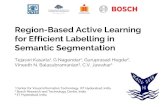 Region-Based Active Learning for Efficient Labelling in ... spotlight presentation.pdf · Region-Based Active Learning for Efficient Labelling in Semantic Segmentation Tejaswi Kasarla1,