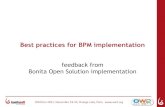 Best practices for BPM implementations · 2012-09-26 · BonitaSoft Benefits BPMS: A full suite that bridges business and technical needs Open Source: Flexible, transparent, affordable
