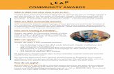 COMMUNITY AWARDS - groundwork.org.uk · What is LEAP and what does it aim to do? Lambeth Early Action Partnership (LEAP) aims to improve the lives of children aged 0-3 and their families