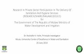 Research In Private Sector Participation In The Delivery ...€¦ · Research In Private Sector Participation In The Delivery Of ... with sanitation entrepreneurs were also carried
