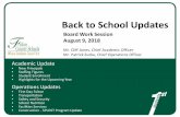 Board Work Session · Back to School Updates Board Work Session August 9, 2018. Mr. Cliff Jones, Chief Academic Officer. Mr. Patrick Burke, Chief Operations Officer. Academic Update