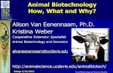 Alison Van Eenennaam, Ph.D. Kristina Weber...‘will lead to abnormal outcomes’ ‘man is playing God’ ‘will cause economic disaster’ Animal Biotechnology and Genomics Education