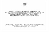 FINAL INVESTIGATION REPORT OF PILOT INCAPACITATION … Incident/Accepted Report VT... · HYDERABAD ON 27 th APRIL 2017 AIRCRAFT ACCIDENT INVESTIGATION BUREAU MINISTRY OF CIVIL AVIATION