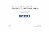 Internal Audit of the Ecuador Country Office · 2019-11-22 · •Supervisory structures, including advisory teams and statutory committees. • Identification of the country office’s