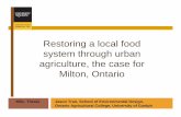 Restoring a local food system through urban …Restoring a local food system through urban agriculture, the case for Milton, Ontario MSc. Thesis Jason Tran, School of Environmental