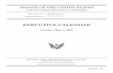 EXECUTIVE CALENDAR - Senate...UNANIMOUS CONSENT AGREEMENT William R. Evanina (Cal. No. 111) Ordered, That following Leader remarks on Tuesday, May 5, 2020, the Senate proceed to executive