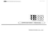 Takeuchi TB025 Compact Excavator Operator manual