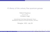 K-theory of the unitary free quantum groupsroland.vergnioux.fr/math/fichiers/presentations/... · K-theory of the unitary free quantum groups RolandVergnioux jointworkwith ChristianVoigt