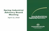Spring Industrial Advisory Board Meeting · •Jesse Oswald Fossil Ridge High School . Department Update Prof. Tony Maciejewski Department Head Electrical and Computer Engineering