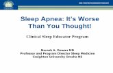 Sleep Apnea: It’s Worse… · Obstructive Sleep Apnea as a Risk Factor for Stroke and Death Observational cohort study 1022 pts ( 68% had mean AHI 35/hr) OSA associated with stroke