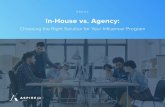 EBOOK In-House vs. Agency - The Leading Influencer ...€¦ · How Influencer Marketing Software Supports In-House Teams 7. Running an Influencer Marketing Program In-House . 10 Pros