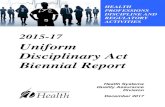 Uniform Disciplinary Act Biennial Report … · Biennial Report Health Systems Quality Assurance Division December 2017. ii For more information or additional copies of this report