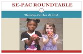 Roundtable with SEPAC · Dr. Karyn Grace, Curriculum and Instruction Coordinator Dr. Martin Luther King, King Open, Graham and Parks, Amigos, Haggerty, Fletcher Maynard Academy Shelagh