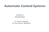 Lecture-1 Introduction - Delta Univ · Definitions Controlled Variable–It is the quantity or condition that is measured and Controlled. Normally controlled variable is the output