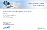 CEM Benchmarking - Proyecto Para AIOS · CEM Benchmarking - Proyecto Para AIOS April 2016 Paul Martiniello, Director +1 416-644-8091 paul@cembenchmarking.com Tom Scheibelhut, Managing