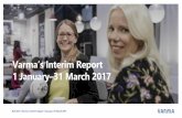 1 January 31 March 2017 - Varma · 20.4.2017 | Varma’s Interim Report 1 January–31 March 2017 Since 2009, the cumulative return on Varma’s investments is 75.1%, i.e. €19.3