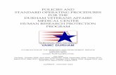 POLICIES AND STANDARD OPERATING PROCEDURES FOR THE … · 12/10/2015  · STANDARD OPERATING PROCEDURES FOR THE DURHAM VETERANS AFFAIRS MEDICAL CENTER HUMAN RESEARCH PROTECTION PROGRAM