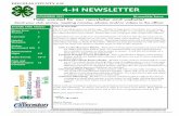 4-H NEWSLETTER · 11/12/2017  · 4-H ONLINE ENROLLMENT 2017-2018 ENROLLMENT IS OPEN SEPTEMBER 5, 2017 Enroll or Re-enroll at: ... Dues are $5.00 for 4th grade and up and $3.00 for