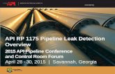 API RP 1175 Pipeline Leak Detection Overview · Design, analyze, test, and improve/optimize the LDS using selected maintenance concepts. 5. Finalize the design through Engineering,