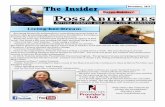 The Insider December, 2015...“I went to PossAbilities,” said Tammie. Once at the organization, Tammie started working a couple hours a week. She was cleaning at several businesses
