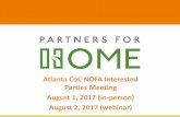 Atlanta CoC NOFA Interested Parties Meeting August 1, 2017 (in-person) August 2, 2017 ... · 2017-09-21 · PSH, providing tenant-based rental assistance . Dedicated PLUS • New
