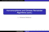 Homomorphisms and Chinese Remainder …Homomorphisms and Chinese Remainder Algorithms(cont.) Different choices of values for the arbitrary integer a in Theorem 5.7 correspond to different