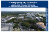 Department of Geography and the Environment · environmental issues that include consideration of social, economic, cultural, political, and scientific dynamics. Offering practical