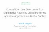 Competition Law Enforcement on Exploitative Abuse by ...law.haifa.ac.il/images/ASCOLA/Digit_ExploitAbuJpn.pdf · Platforms’ bargaining power over consumers •Superior bargaining