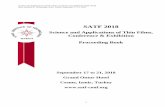  · Science and Applications of Thin Films, Conference & Exhibition (SATF 2018) Izmir Institute of Technology, Izmir, Turkey, September 17-21, 2018 iii Preface On behalf of the Confer