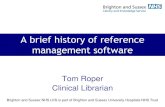 A brief history of reference management software · Online reference management •CiteULike •Zotero •RefWorks •Mendeley •Online versions of desktop packages •Mobile apps
