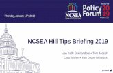 NCSEA Hill Tips Briefing 2019 · NCSEA has many resources that may assist in your conversation. Some of these are for your reference, while some are intended as a leave-behind for