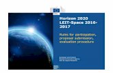 Horizon 2020 LEIT-Space 2016- 2017 · Horizon 2020 LEIT-Space 2016-2017 Rules for participation, proposal submission, ... Preparation Max. 5 months Evaluation process for each call.