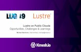 Lustre on Public Clouds Opportunities, Challenges & Learnings...Opportunities, Challenges & Learnings Michael Nishimoto, Chief Architect, michael@kmesh.io. 2 ... •One-time copy •Continuous