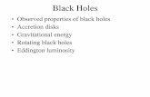 Black Holes - Physics & Astronomyhomepage.physics.uiowa.edu/~pkaaret/s09/L19_accretion.pdf · –Rotating black hole = 42%. The event horizon radius of a non-rotating 10 solar mass