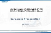 Jan 2020 - geelyauto.com.hk · Corporate Presentation Jan 2020. Sales Performance Full year 2019 2 Overall: Domestic: ... (2017) Emgrand PHEV (2017) Borui GE MHEV Borui GE PHEV 01