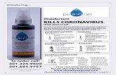 Disinfectant KILLS CORONAVIRUS€¦ · round or gauze pad and rub into lash line and lid margin • QID for severe lid disease to QD for maintenance • 2 ounce bottle HYDROGEL $21.50