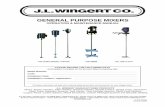 GENERAL PURPOSE MIXERS · Page 1 1.0 INTRODUCTION Wingert General Purpose Mixers are designed for durable and reliable continuous duty in mixing applications ranging from -5000 gallons.