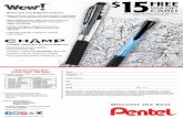 Wow! Gel and Ballpoint featuresPENK437C Wow! Gel Retractable Pen, (0.7mm) Medium Line DZ $12.60 PENK437ASW2 Wow! Gel Retractable Pen, (0.7mm) Med. Line, Buy 20, Get 4 more FREE Red