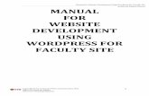 Manual for Website Development Using Wordpress for Faculty ... for Webs… · C. Drag Text widget and drop it at Primary Sidebar section. D. Set up the Text widget. Enter the title